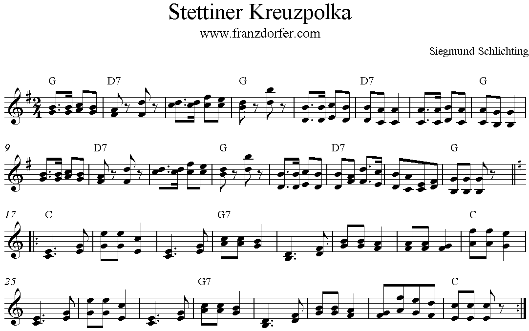Noten Stettiner Kreuzpolka